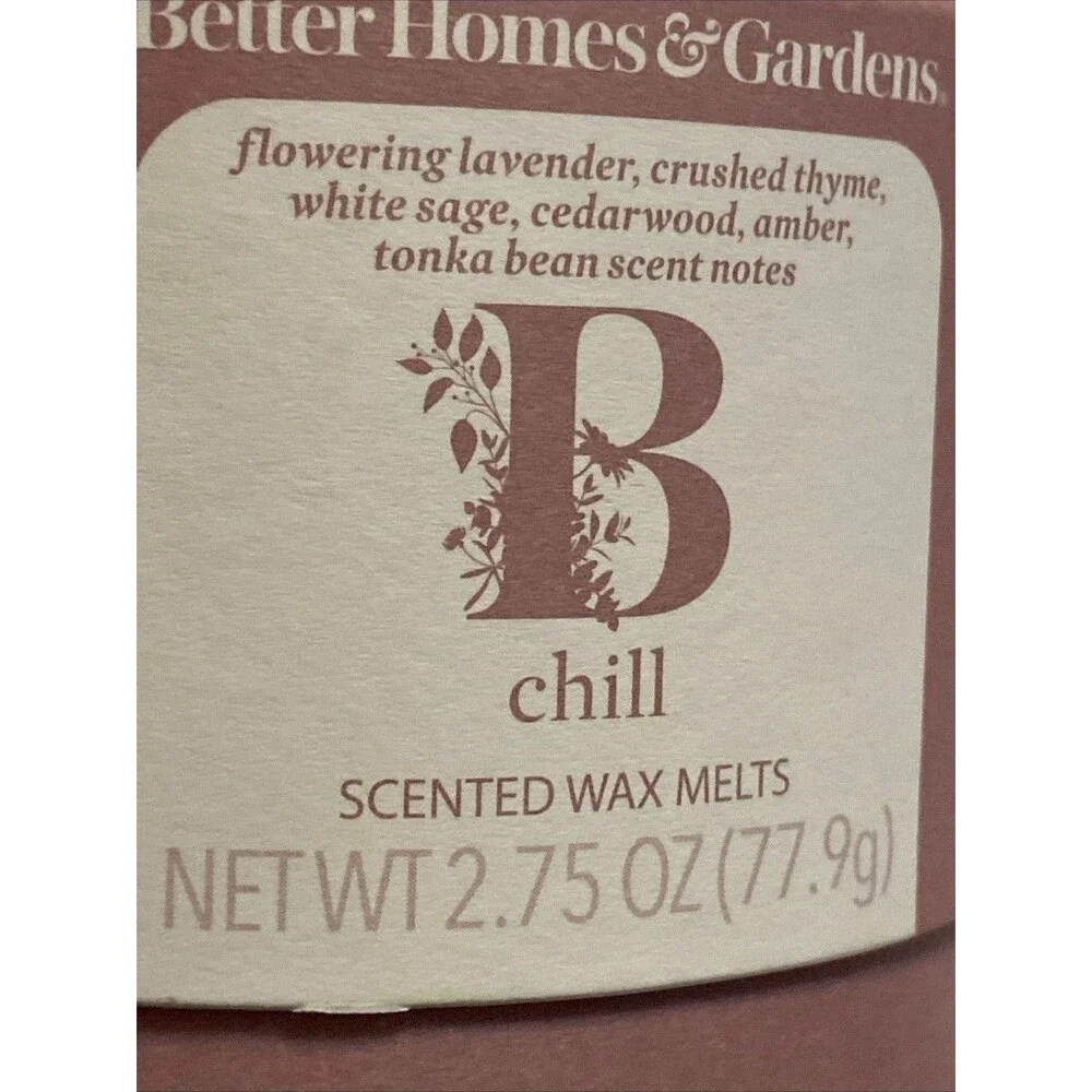 Better Homes & Gardens Essential Oil Infused Wax Melt Chill Aromatherapy 2.75 oz